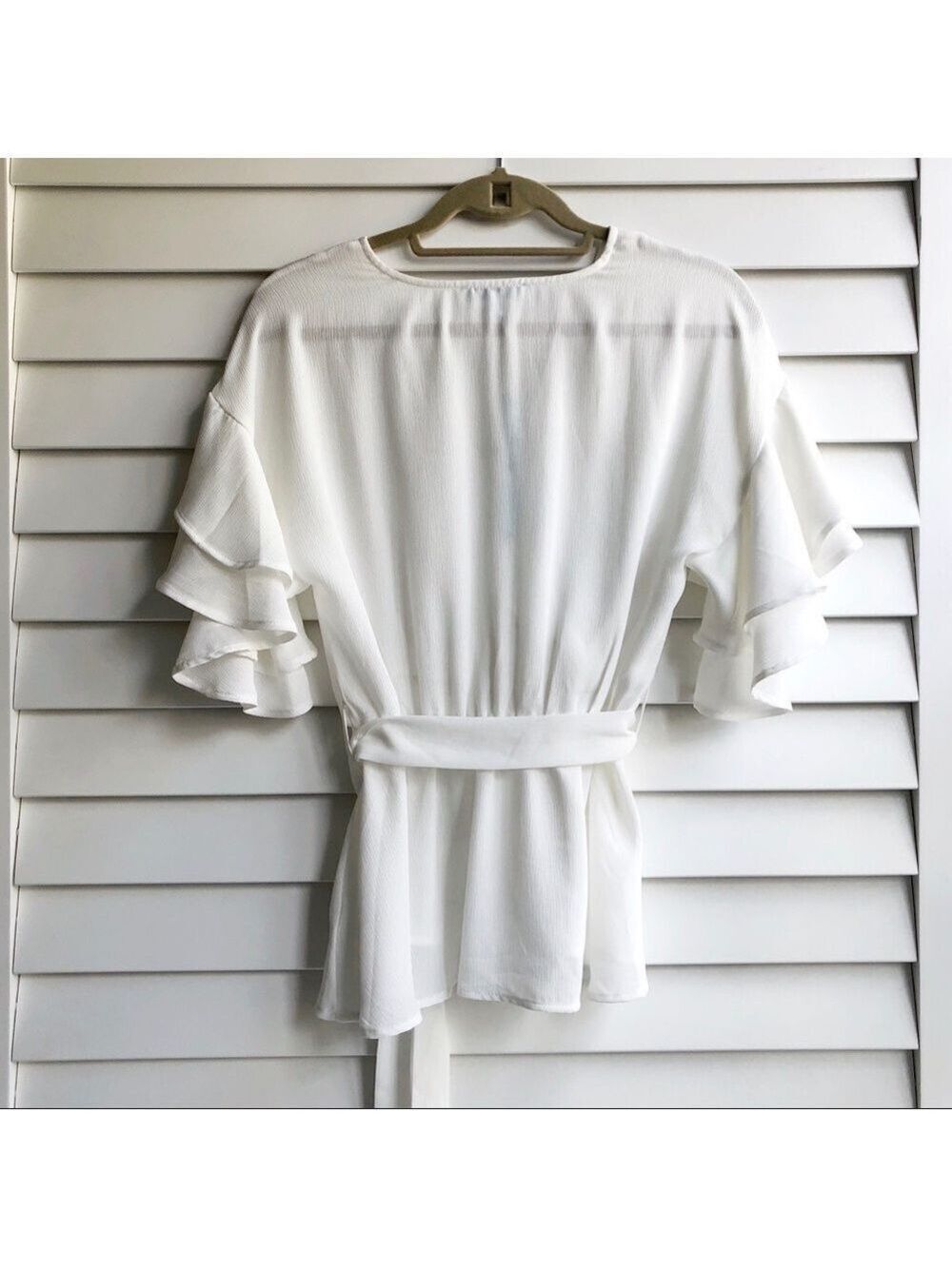 She + Sky Ruffle Wrap Top - Picture 4 of 9